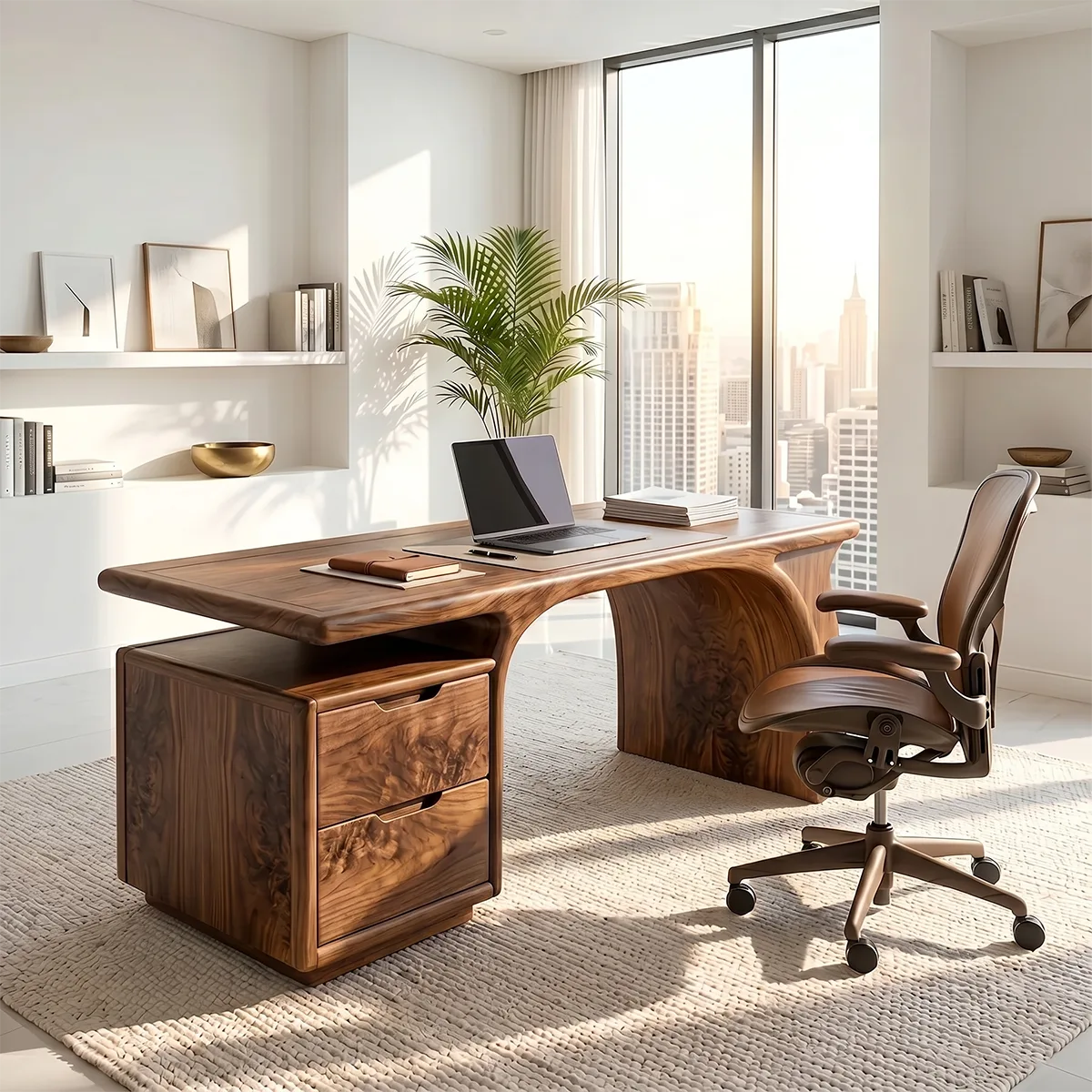 Modern Executive Desk with Drawers | Contemporary Luxury Office Desk TH003-4121