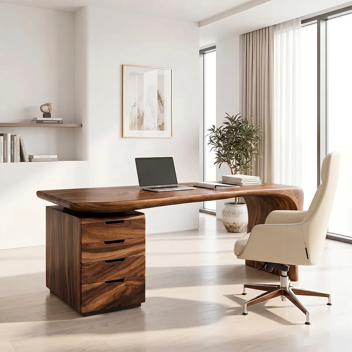 Executive Office Desk with Storage Drawers | Modern Luxury Desk TH003-2837