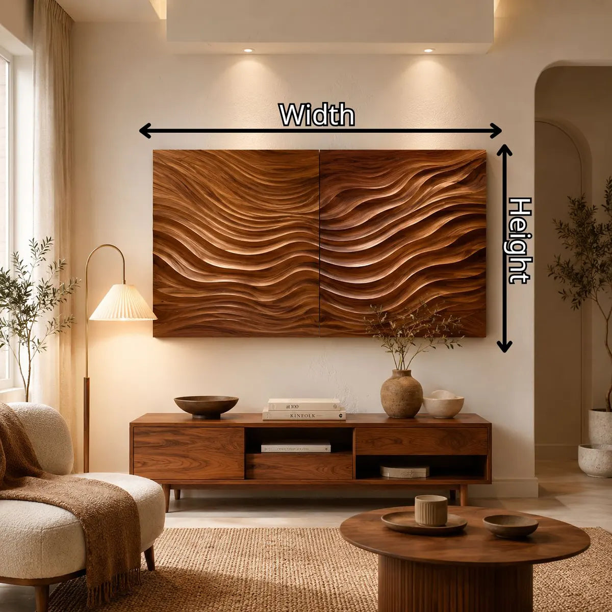 Modern Wood Wave Wall Art | Abstract Textured Wooden Wall Decor for Living Room, Bedroom & Office TT006-6640