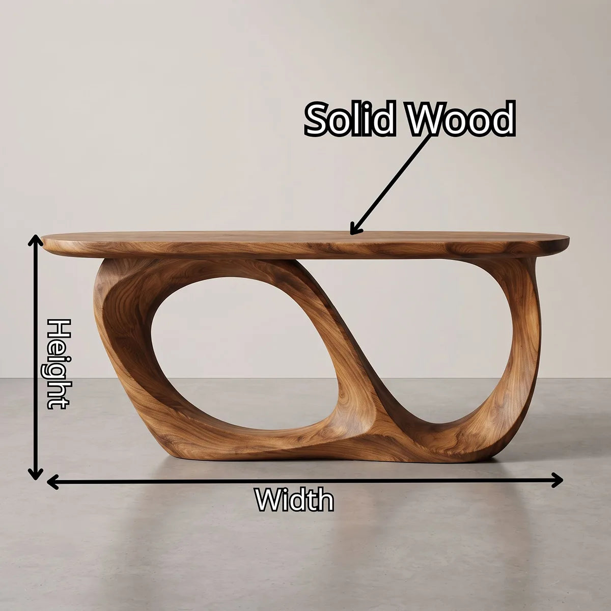 Modern Infinity Console Table – Sculptural Organic Contemporary Entryway Table TT006-8831