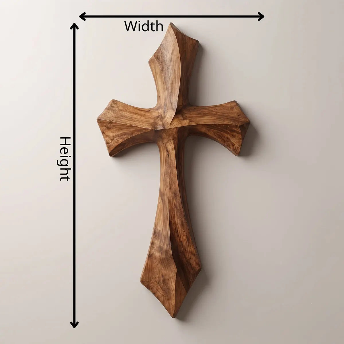 Wooden Cross Wall Art | Hand-Carved Rustic Christian Cross Wall Decor for Living Room, Bedroom & Prayer Room TT006-6650