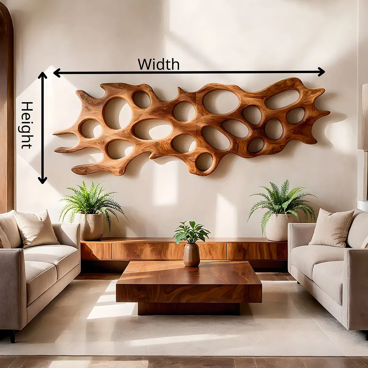 Abstract Organic Wood Wall Art | Modern Sculptural Wooden Wall Decor for Living Room, Bedroom & Office TT006-9592