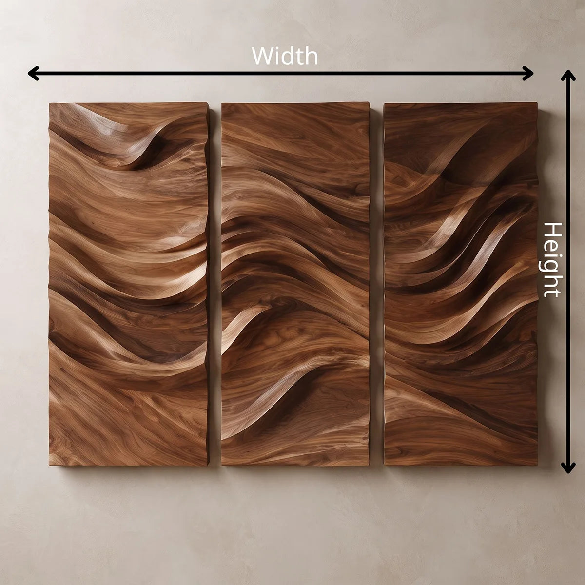 Abstract Wave Wood Wall Art | Vertical Wooden Wall Decor for Living Room, Bedroom & Office TT006-2055