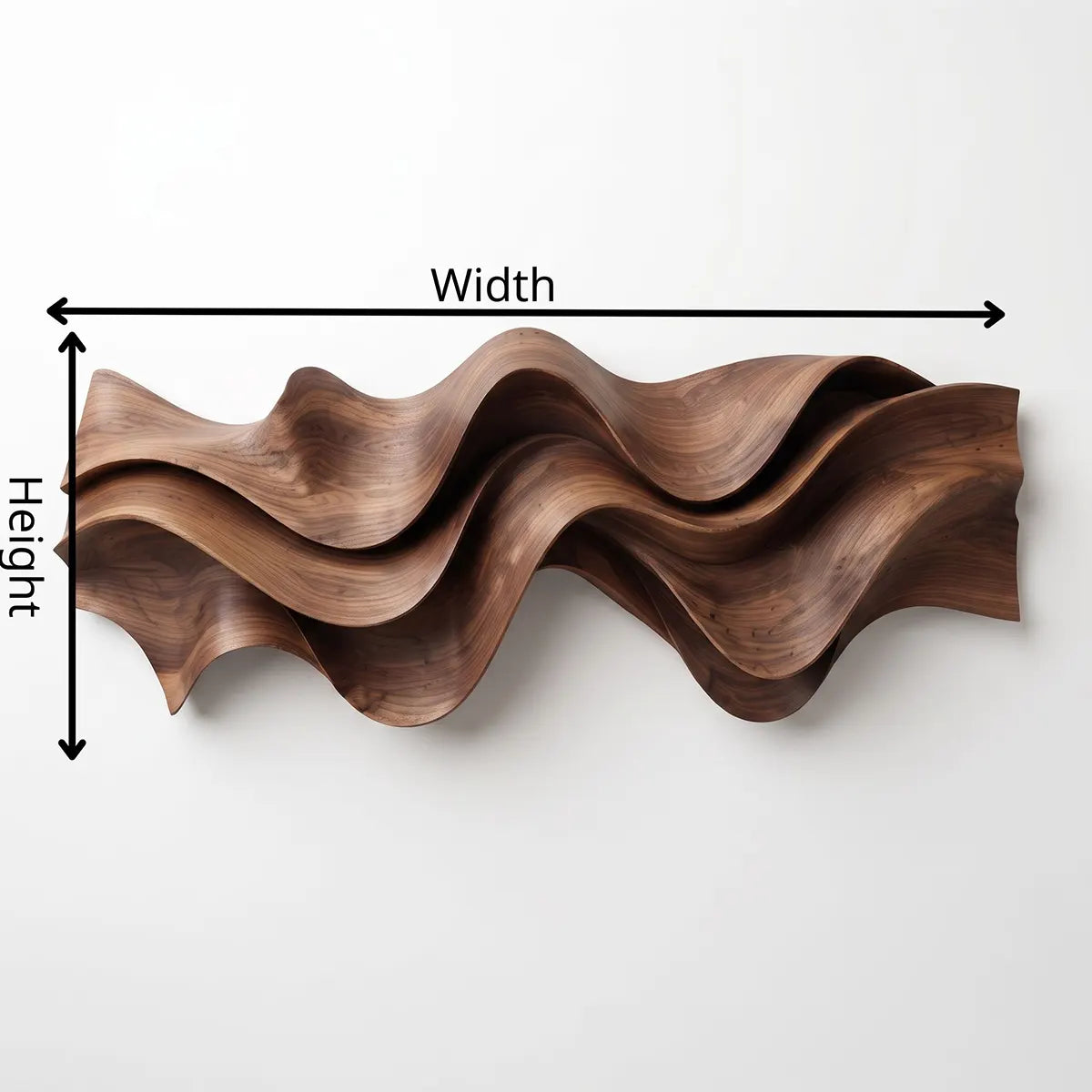 Abstract Wave Wood Wall Art | Large 3D Sculptural Wooden Wall Decor for Modern Living Room, Bedroom & Entryway TT006-8014