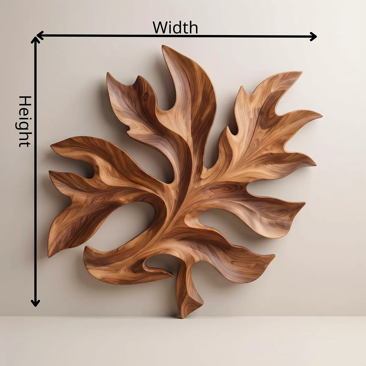 Abstract Tropical Leaf Wood Wall Art | Botanical Wooden Wall Decor for Bedroom, Living Room & Modern Home TT006-5147