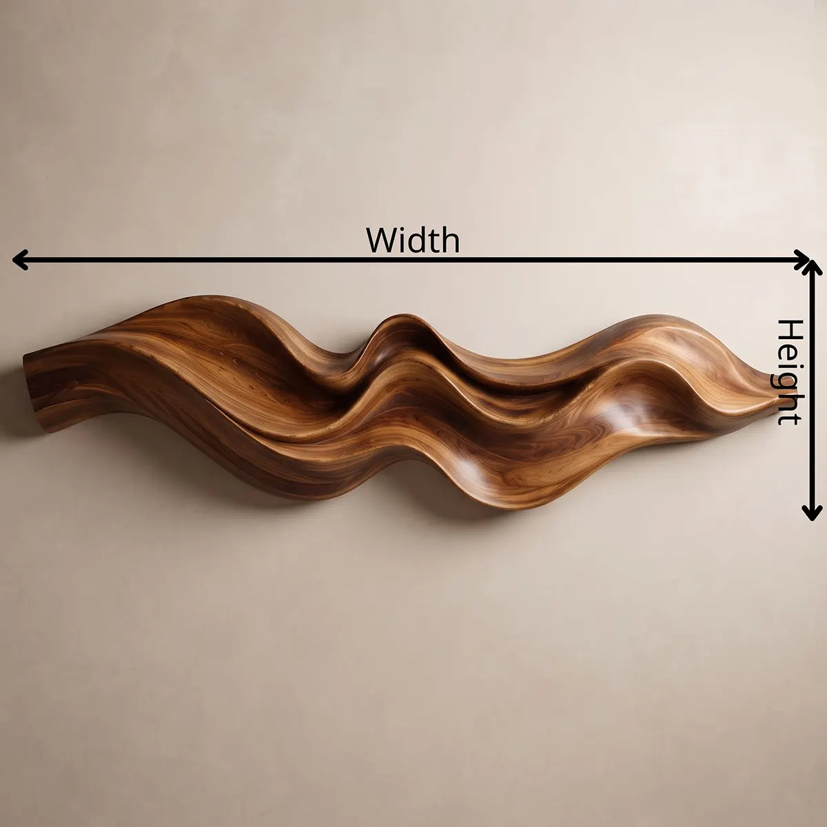 Abstract Wave Wood Wall Art | Modern Organic Sculptural Wooden Wall Decor for Modern Living Room, Bedroom & Office TT006-2793