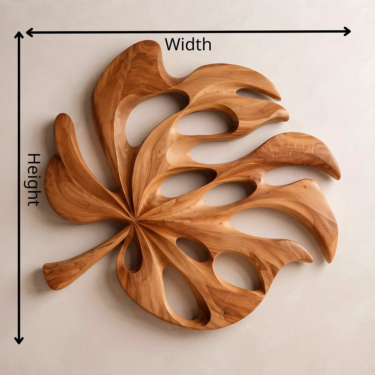 Carved Monstera Leaf Wood Wall Art | Tropical Botanical Wall Decor for Living Room, Entryway & Office TT006-3316