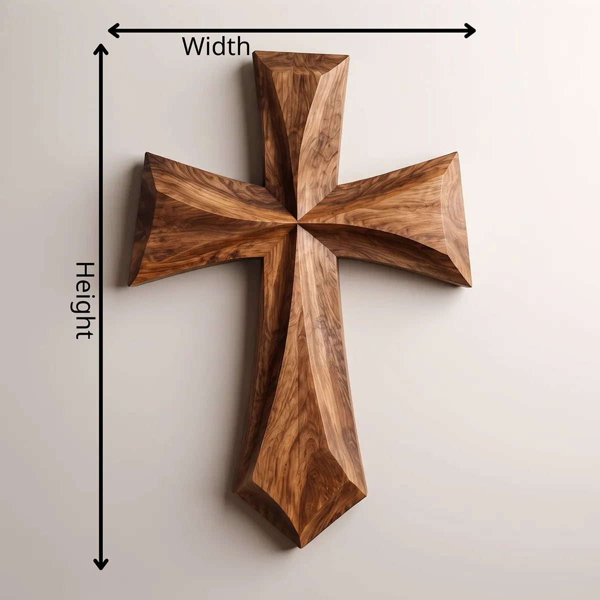 Wooden Cross Wall Art | Large Hand-Carved Christian Cross Wall Decor for Living Room, Prayer Room & Farmhouse Home TT006-2585