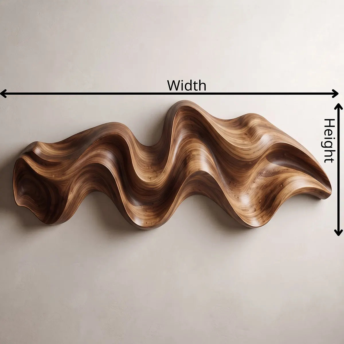 Abstract Wave Wood Wall Art | Modern 3D Organic Wooden Wall Decor for Living Room, Bedroom & Modern Interiors TT006-4197
