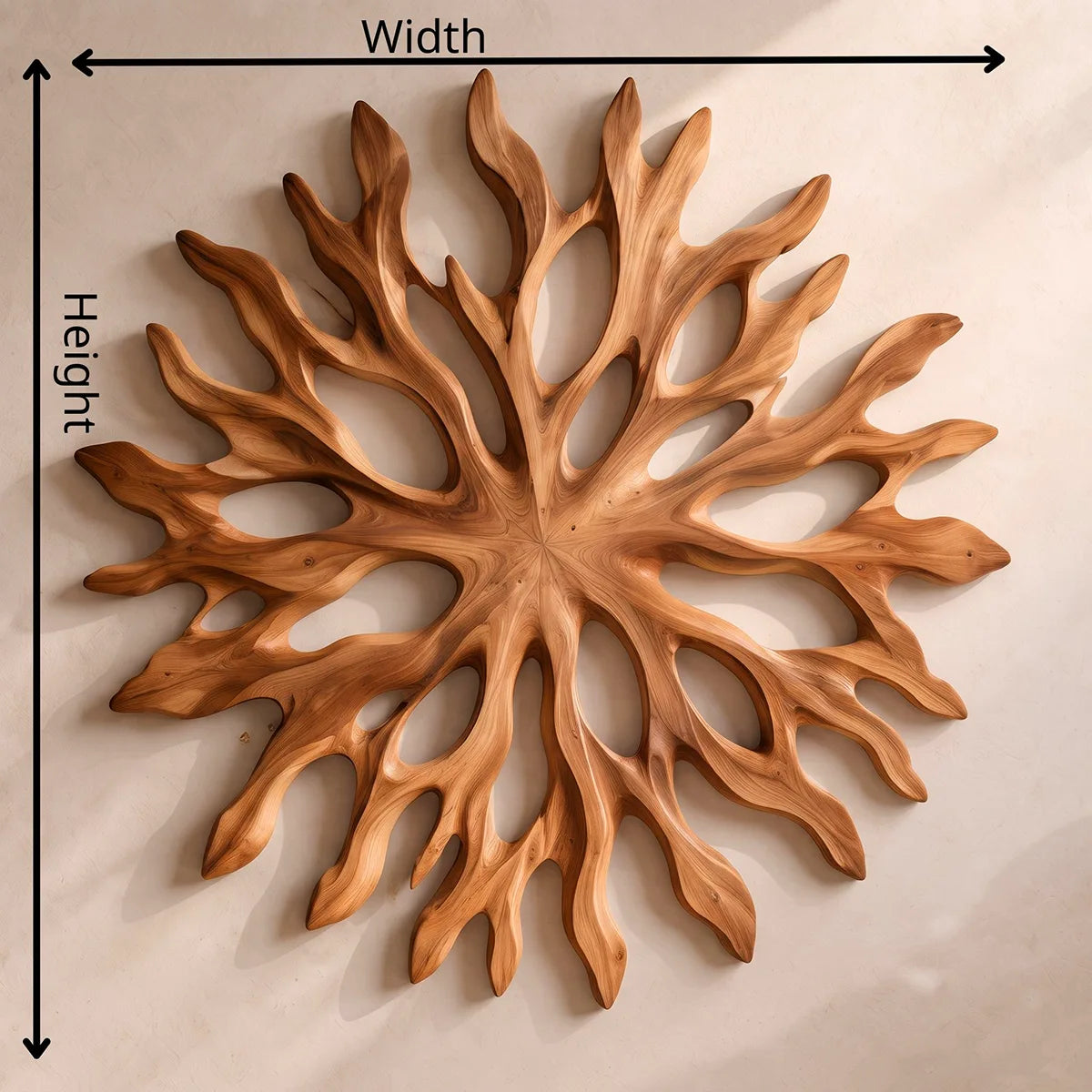 Abstract Sunburst Wood Wall Art | Organic Wooden Wall Decor for Living Room, Entryway & Modern Interiors TT006-3153