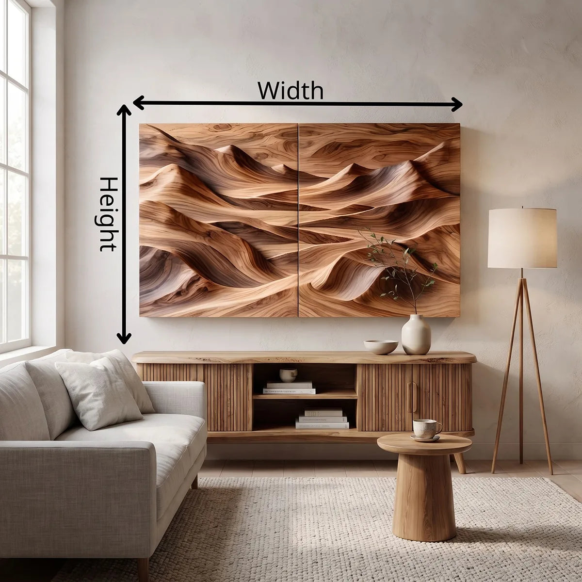 Abstract Wood Mountain Wall Art | Modern Wooden Wall Decor for Living Room, Bedroom & Office TT006-4329