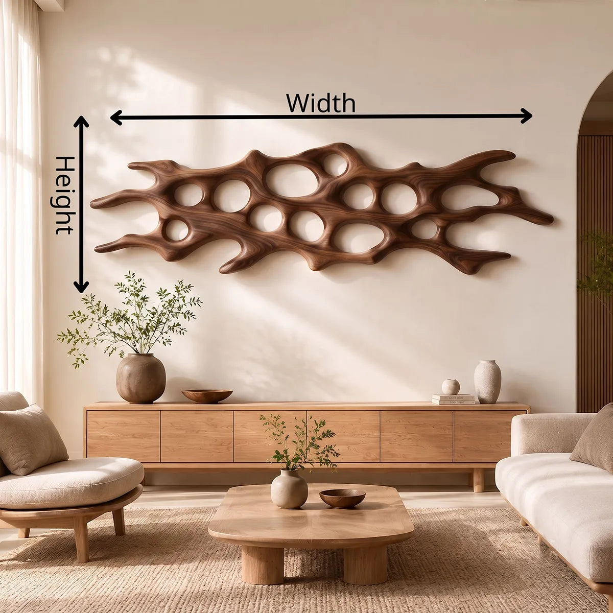Abstract Organic Wood Wall Art | Modern Sculptural Wooden Wall Decor for Living Room, Bedroom & Office TT006-1213