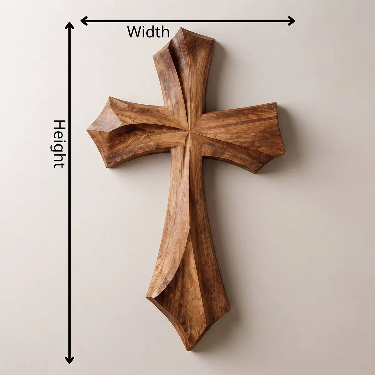 Wooden Cross Wall Art | Hand-Carved Christian Cross Wall Decor for Living Room, Prayer Room & Farmhouse Home TT006-4833
