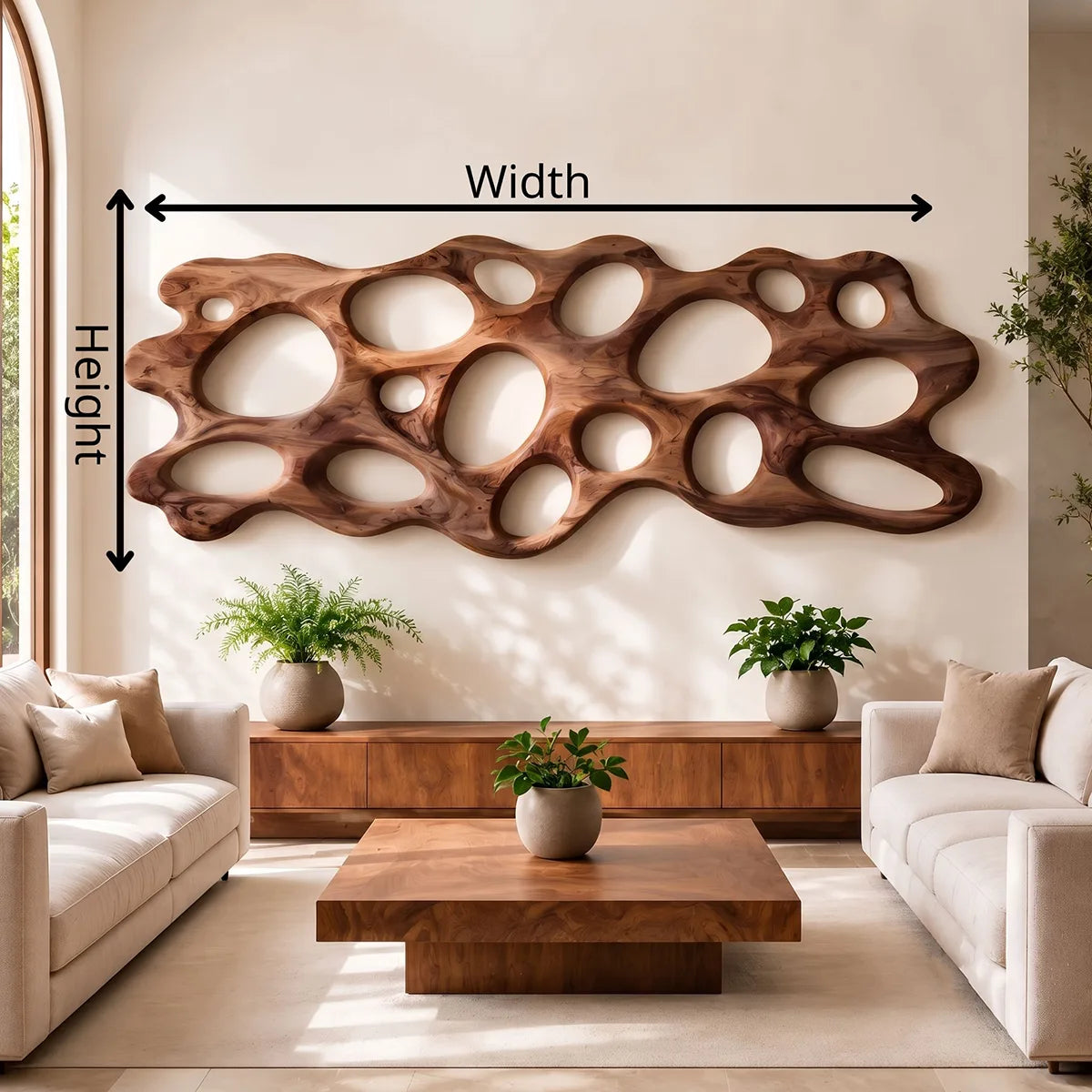Abstract Organic Wood Wall Art | Modern Sculptural Wooden Wall Decor for Living Room, Bedroom & Office TT006-9555