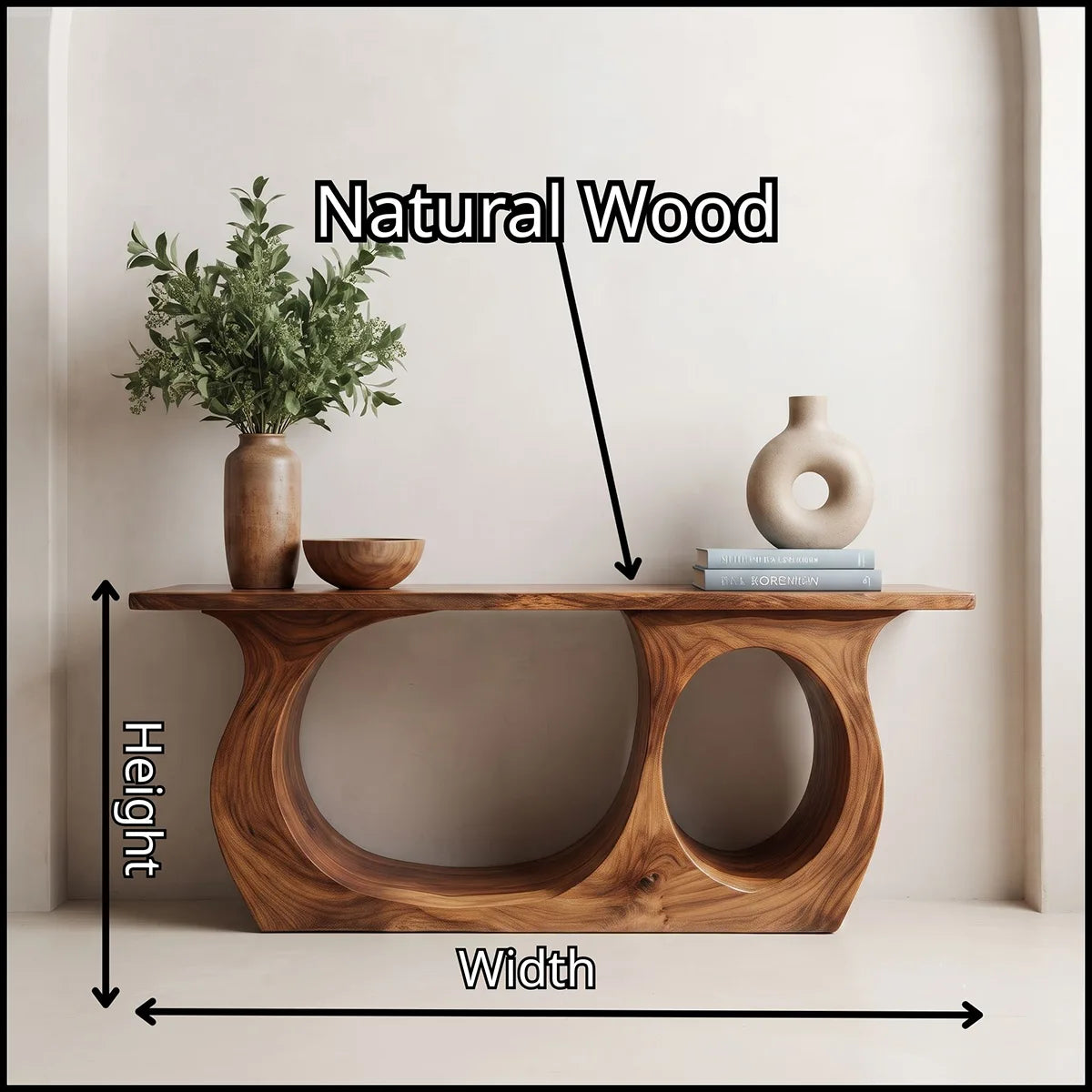 Modern Sculptural Console Table – Organic Contemporary Entryway Table TT006-6800