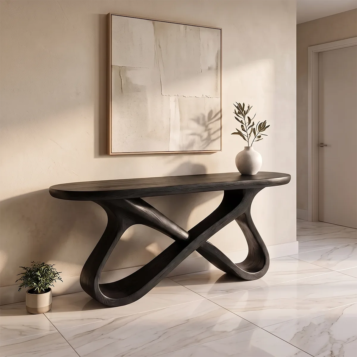 Modern Sculptural Console Table | Artistic Entryway Hallway Accent Table TH003-2047