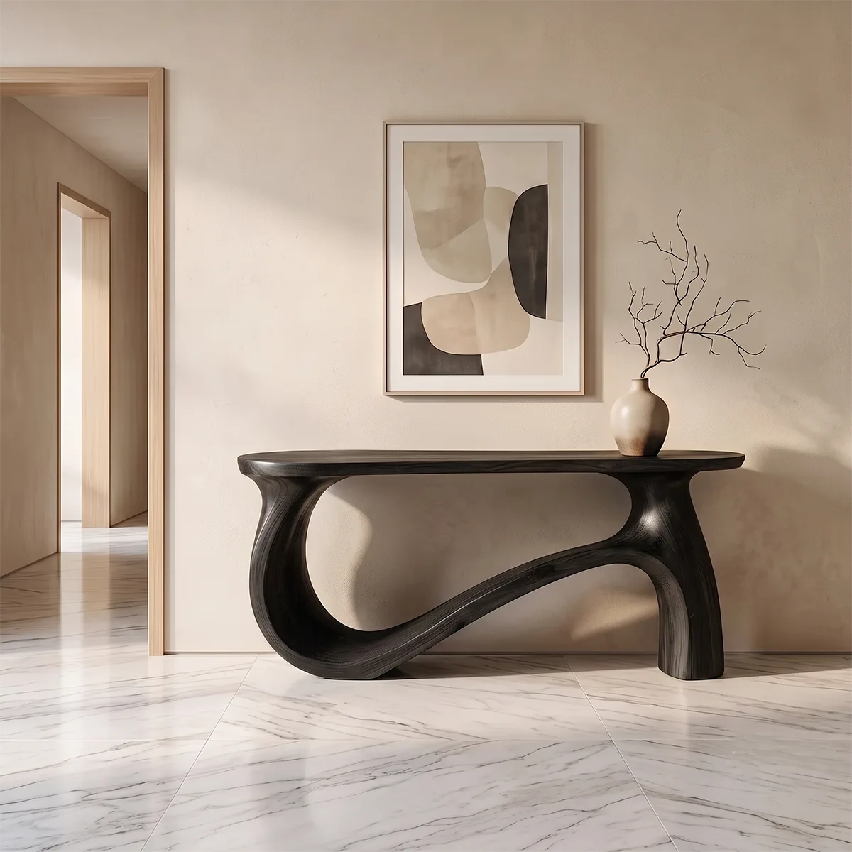 Modern Sculptural Console Table | Organic Entryway Hallway Accent Table TH003-2530