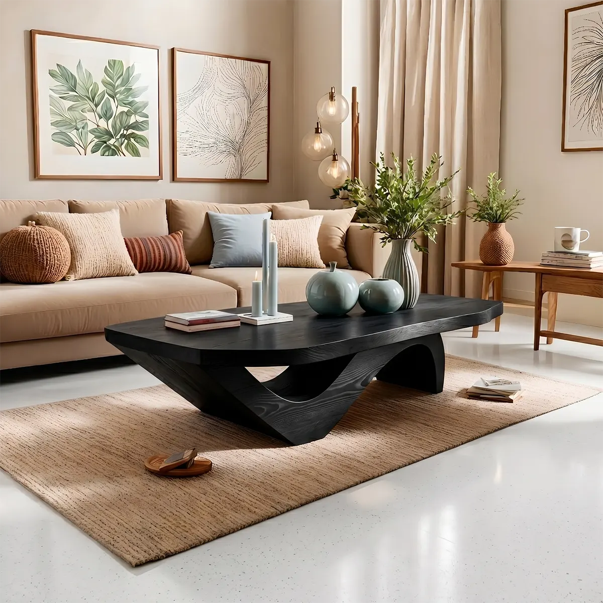 Handcrafted Live Edge Wood Coffee Table for Modern Living Room TT006-8016