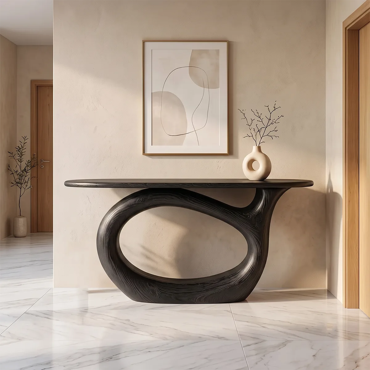Modern Sculptural Console Table | Organic Contemporary Entryway Accent Table TH003-7296