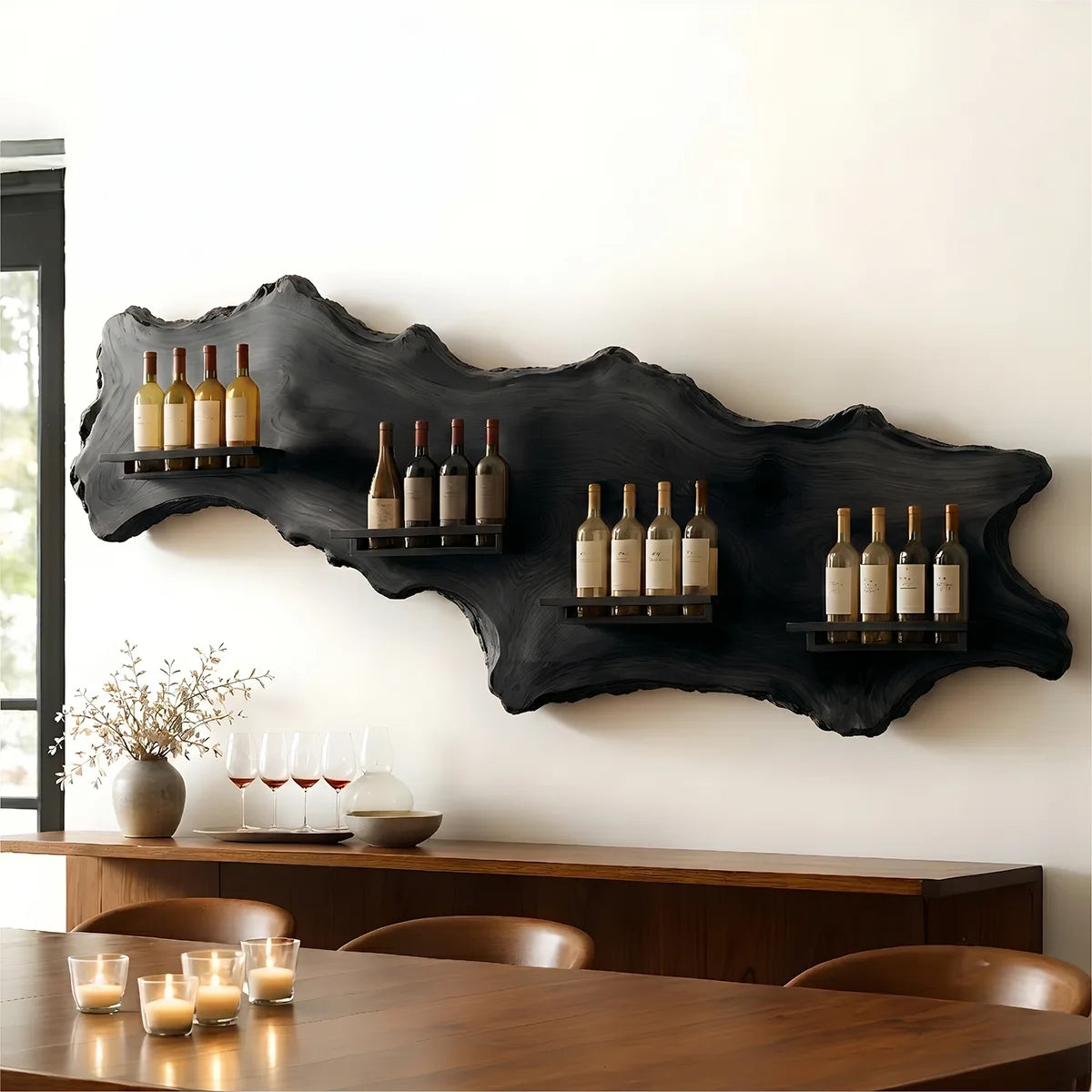 Wildwood Gallery Live Edge Solid Wood Wine Rack for Dining Rooms TT006-4467
