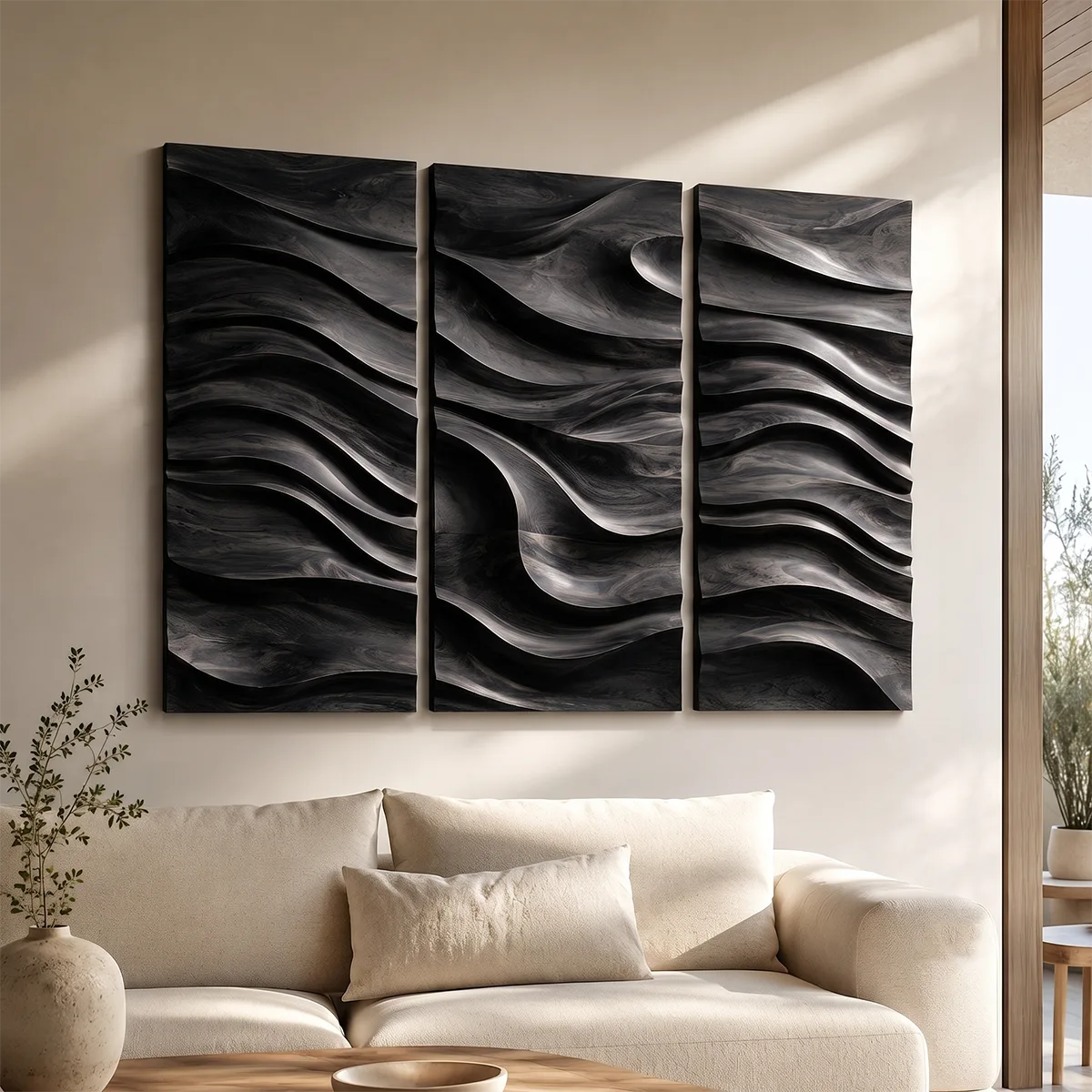 Abstract Wave Wood Wall Art | Modern Wooden Wall Decor for Living Room, Bedroom & Office TT006-9434