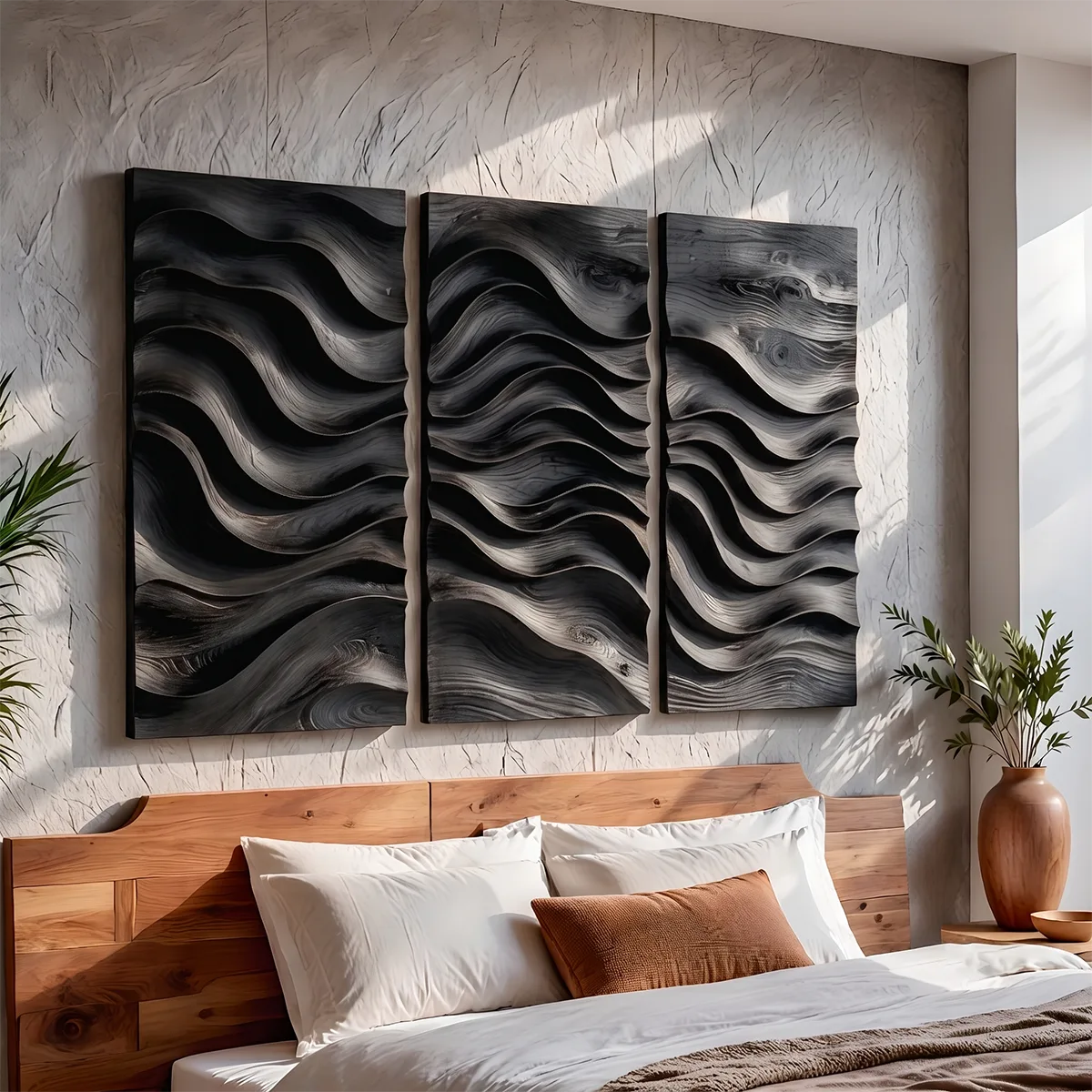 Abstract Wave Wood Wall Art | Modern Wooden Wall Decor for Living Room, Bedroom & Office TT006-3787