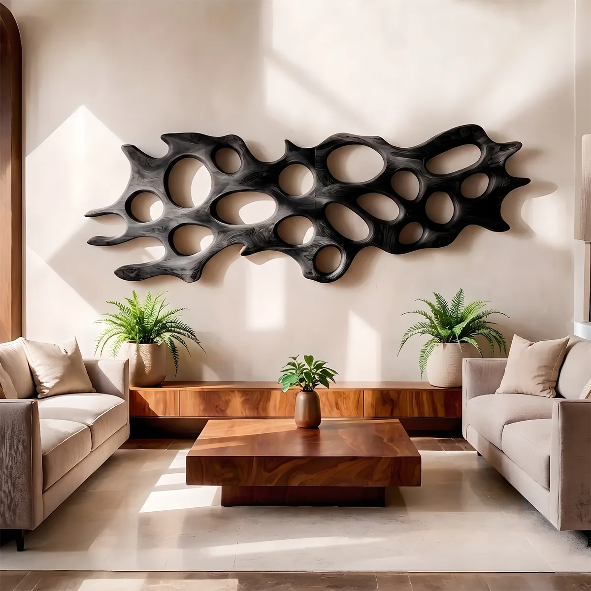 Abstract Organic Wood Wall Art | Modern Sculptural Wooden Wall Decor for Living Room, Bedroom & Office TT006-9592