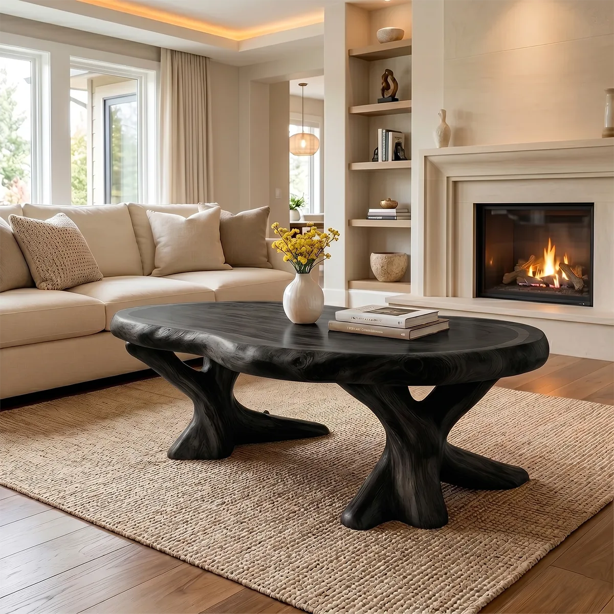 Organic Round Coffee Table for Modern Living Room Spaces TH003-5752