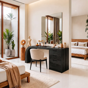 Modern Solid Wood Makeup Vanity Desk with Drawers