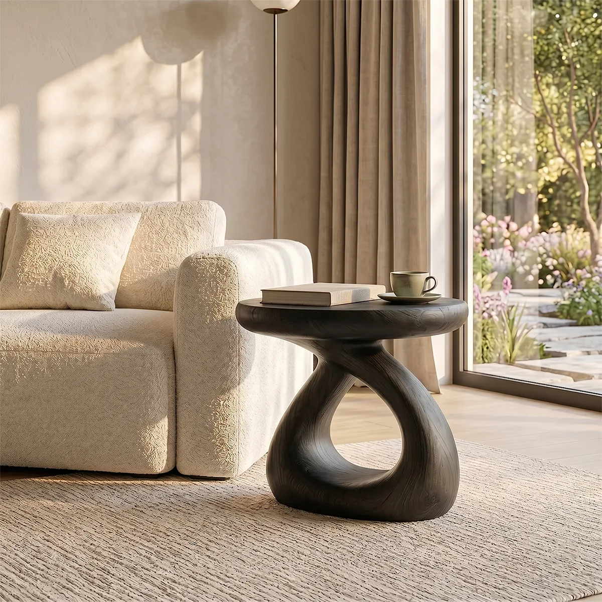 Sculptural Loop End Table with Organic Modern Silhouette TH003-7711