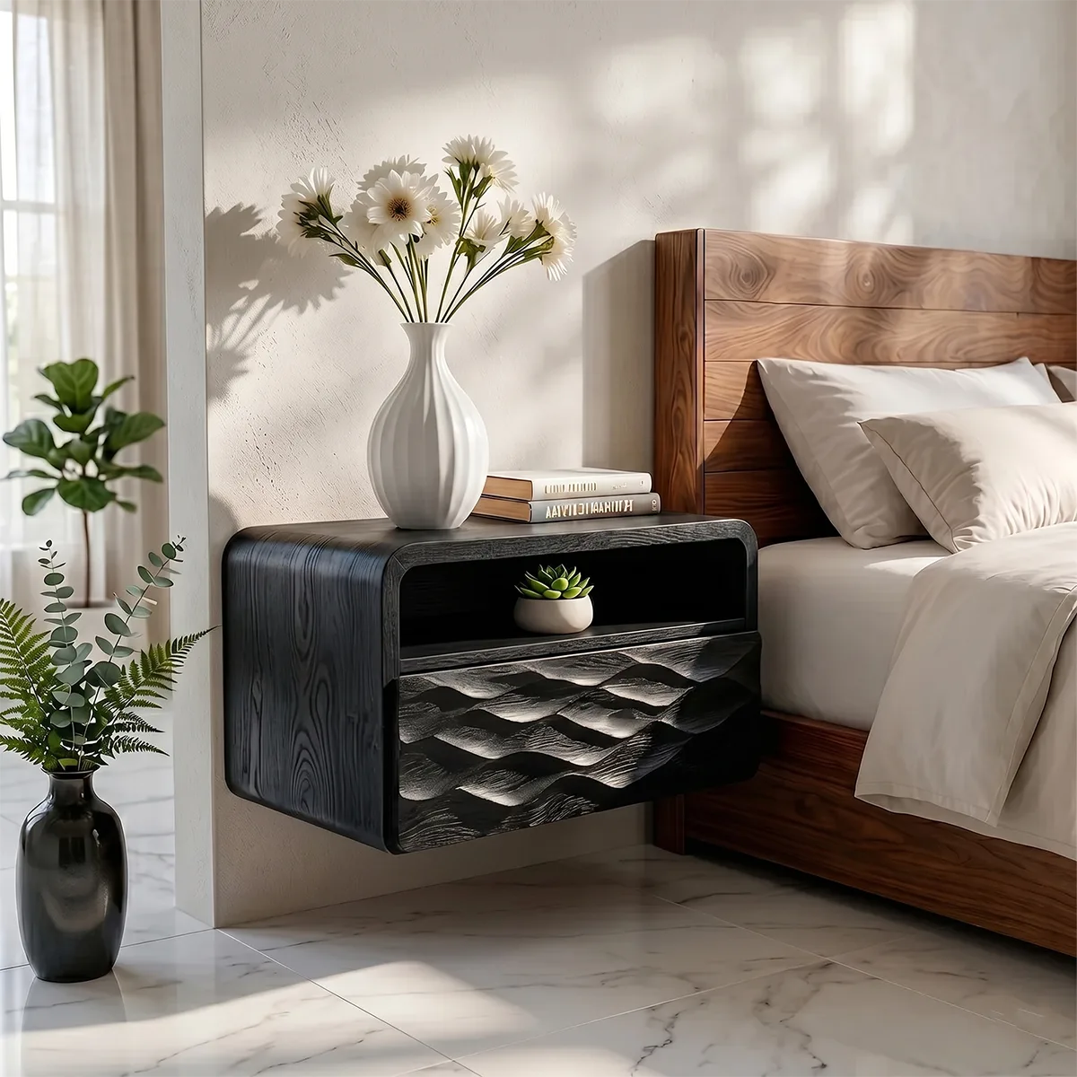 Floating Nightstand | Modern Wall Mounted Bedside Table TH003-9923