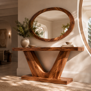 Sculptural Solid Wood Console Table for Entryways, Hallways & Living Rooms TT006-5294