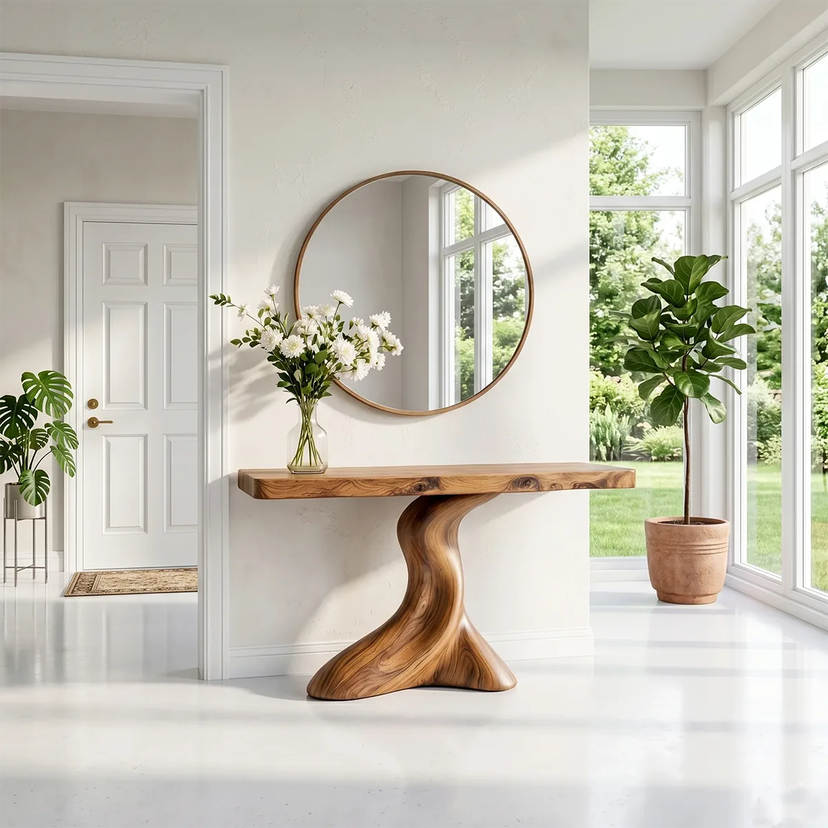Organic Solid Wood Console Table – Luxury Hallway Accent