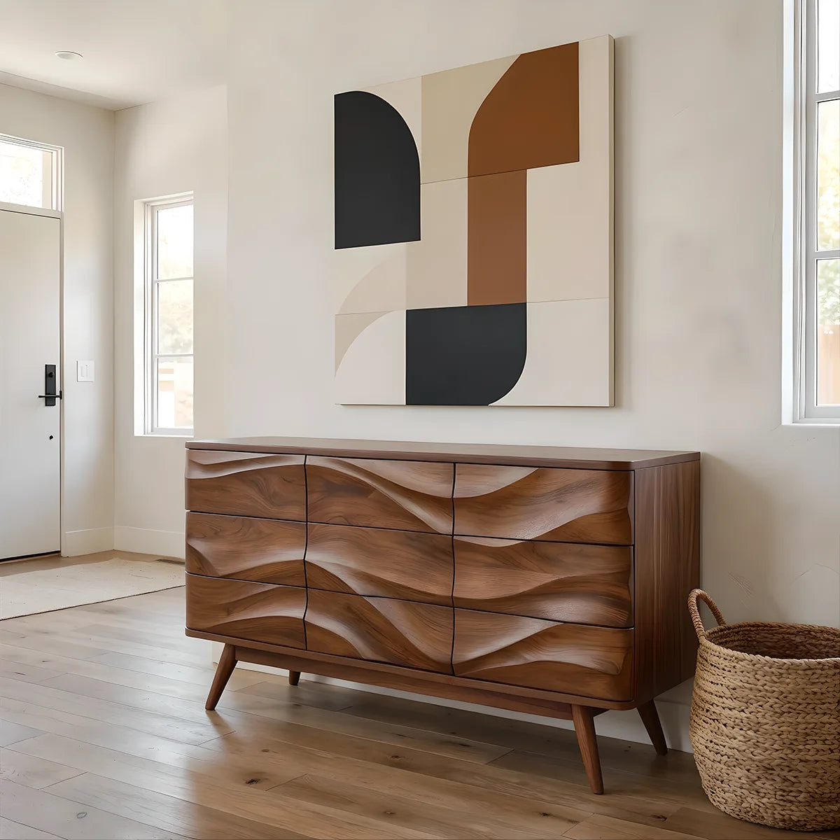 Sculptural Wave Sideboard with Concealed Storage | Modern Statement Storage Cabinet HG021-8RCI9CZ