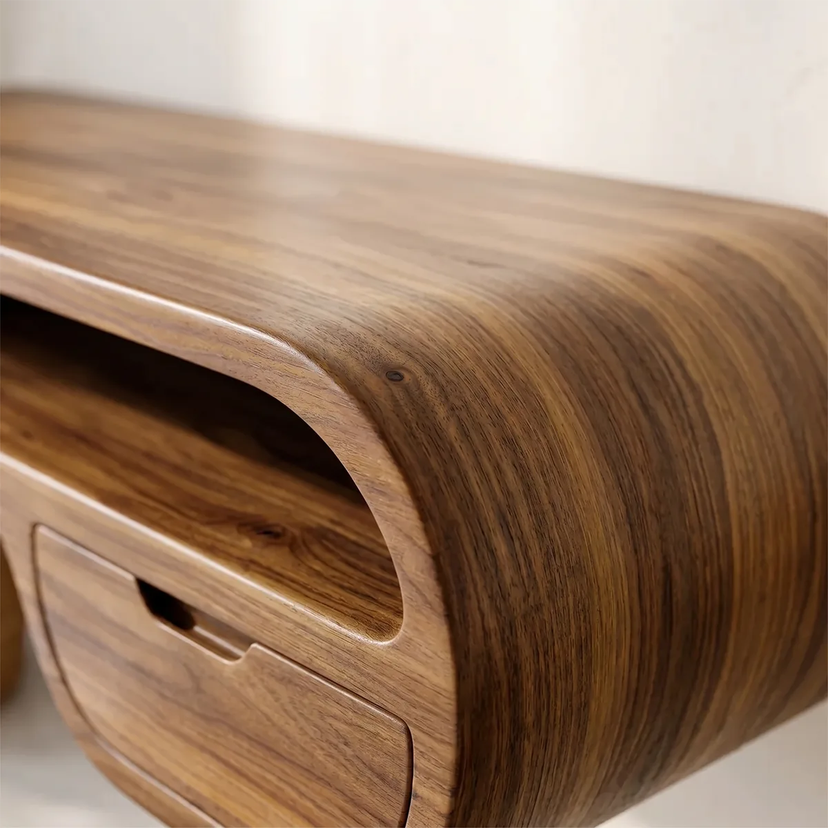 Organic Modern Floating Desk | Curved Wall Mounted Home Office Desk TH003-7888