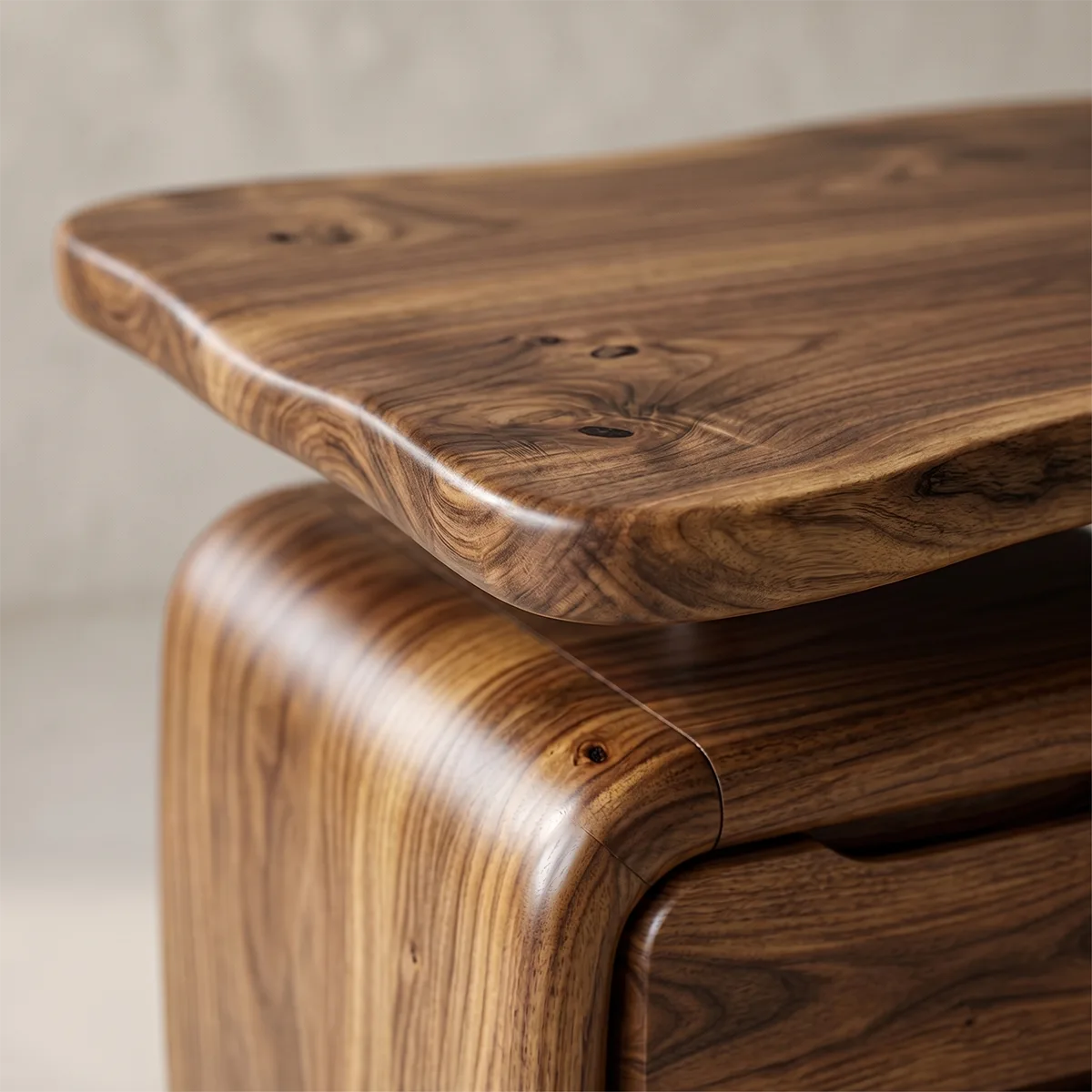 Solid Wood Executive Desk | Sculptural Rustic Office Desk with Drawers TH003-9935