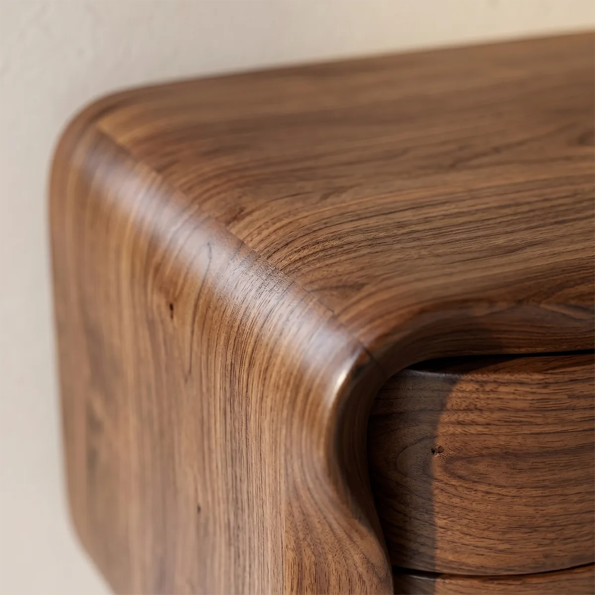 Floating Nightstand with 2 Drawers | Modern Curved Wall Mounted Bedside Table TH003-8175