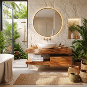 Floating Bathroom Vanity with Drawer & Open Shelf | Modern Wall-Mounted Design TT006-4TAK9LT
