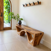 Handcrafted Organic Solid Wood Entryway Bench for Modern Hallway and Living Room