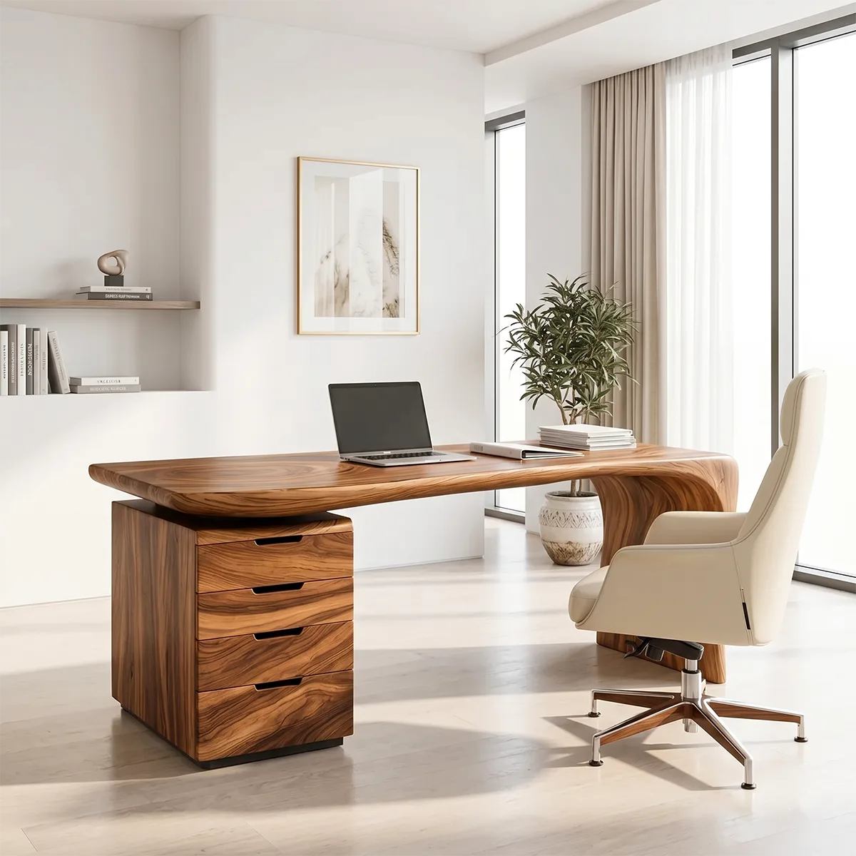 Executive Office Desk with Storage Drawers | Modern Luxury Desk TH003-2837