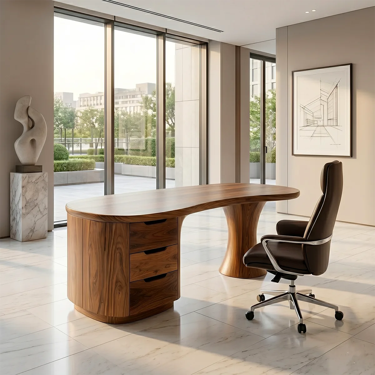 Contemporary Executive Desk | Luxury Office Desk with Drawers TH003-3284