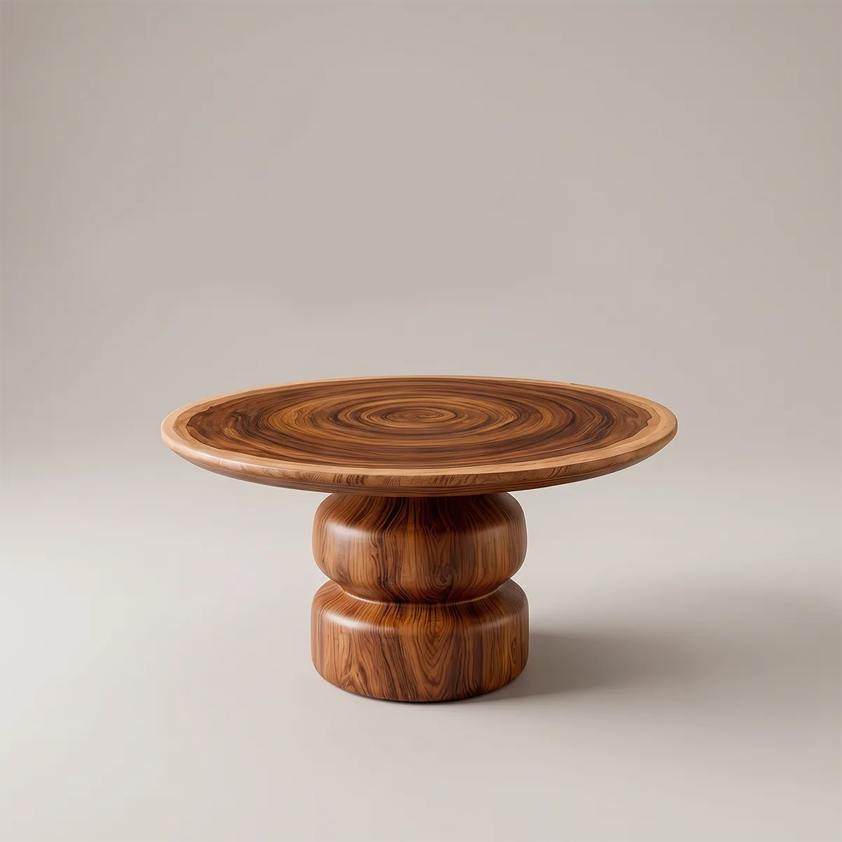 Round Pedestal Coffee Table | Modern Wood Coffee Table for Living Room TH003-7491