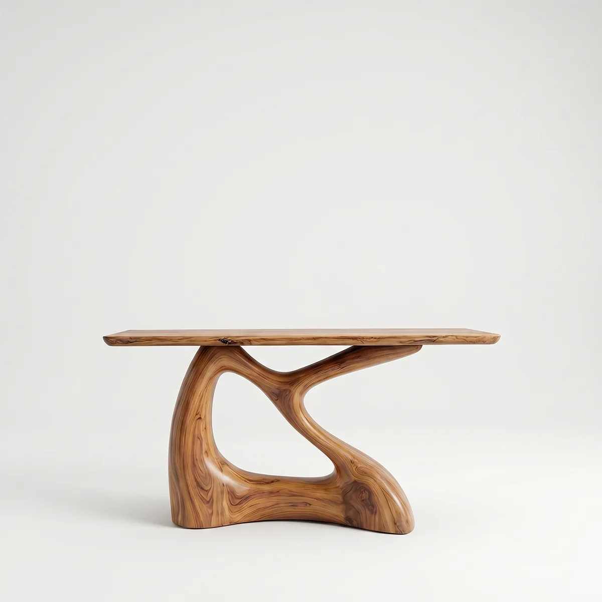 Sculptural Wood Console Table | Modern Entryway Table