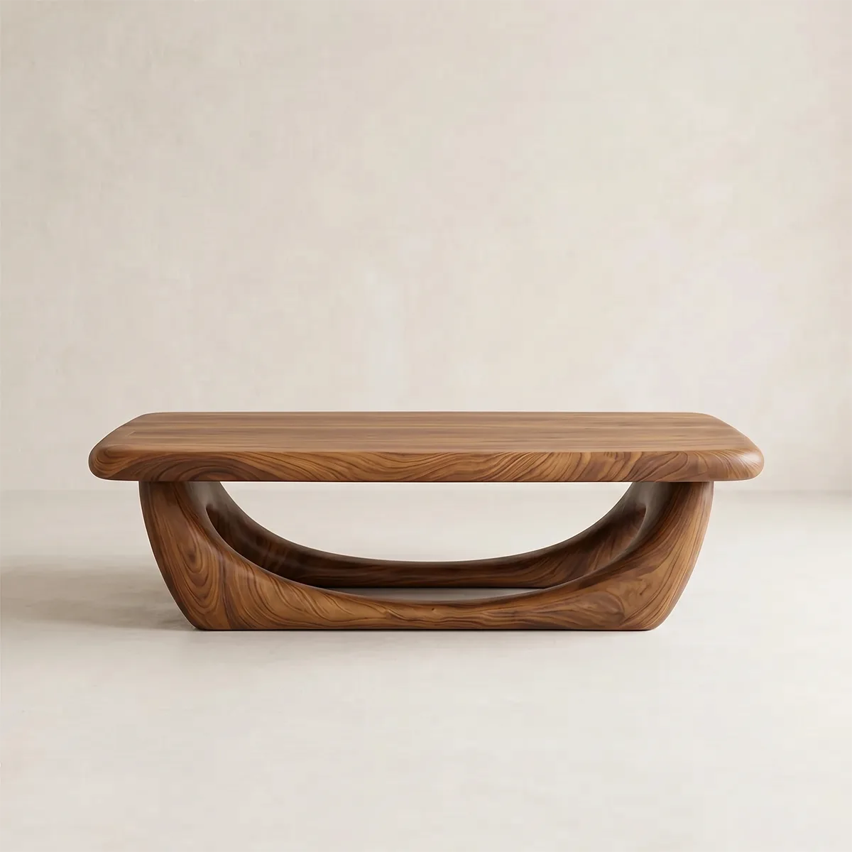 Modern Solid Wood Coffee Table – Sculptural Openwork Design TH003-7338