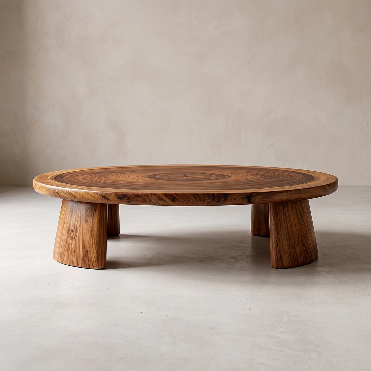 Modern Elliptical Coffee Table | Organic Wood Coffee Table for Living Room TH003-8585