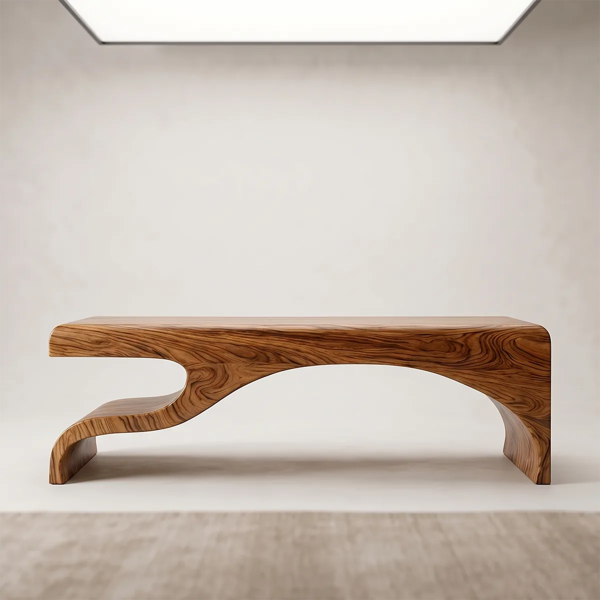 Organic Modern Solid Wood Entryway Bench