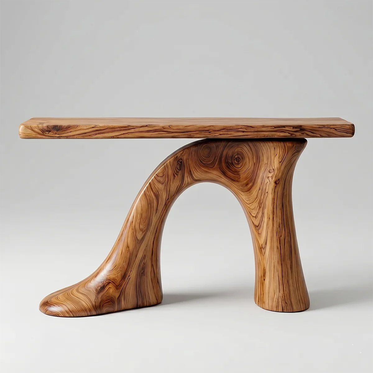 Sculptural Wood Console Table | Modern Entryway Table