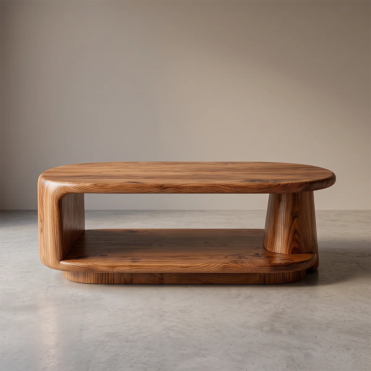 Modern Oval Coffee Table | Open Shelf Center Table for Living Room TH003-1501