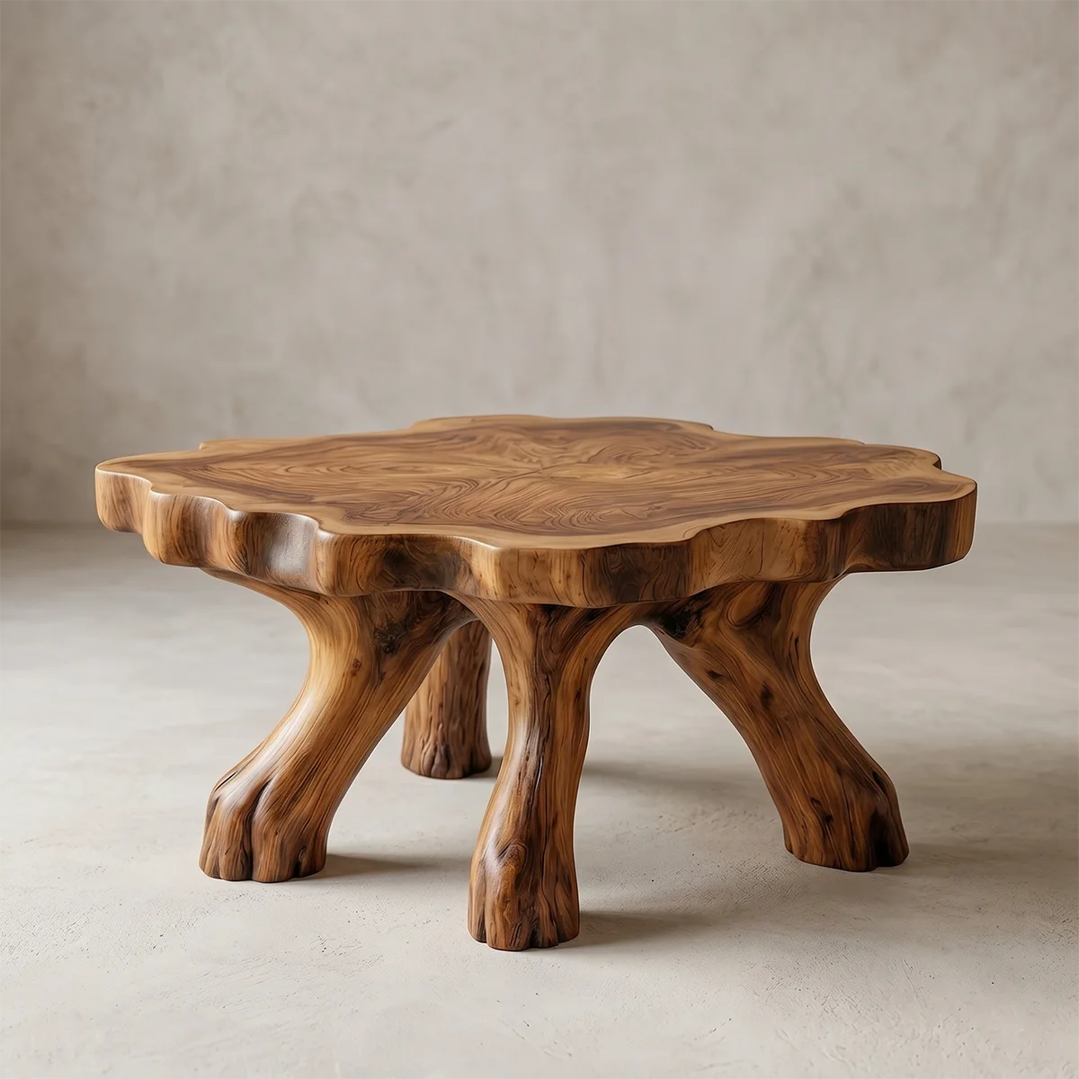 Sculptural Solid Wood Coffee Table with Tree Root Legs TH003-3728