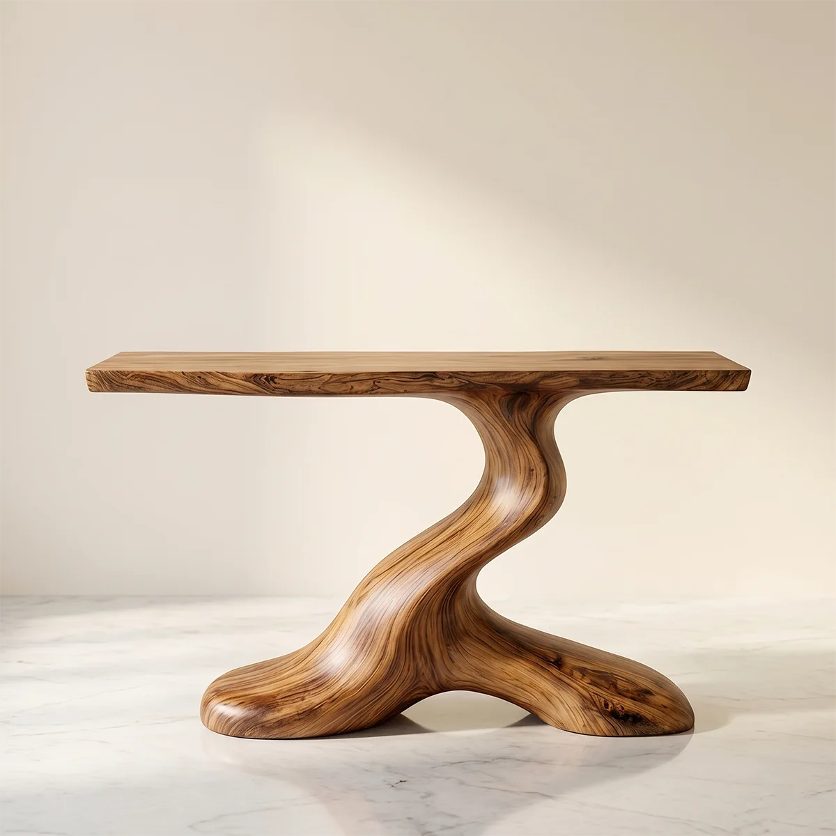 Luxury Solid Wood Console Table | Sculptural Entryway Table